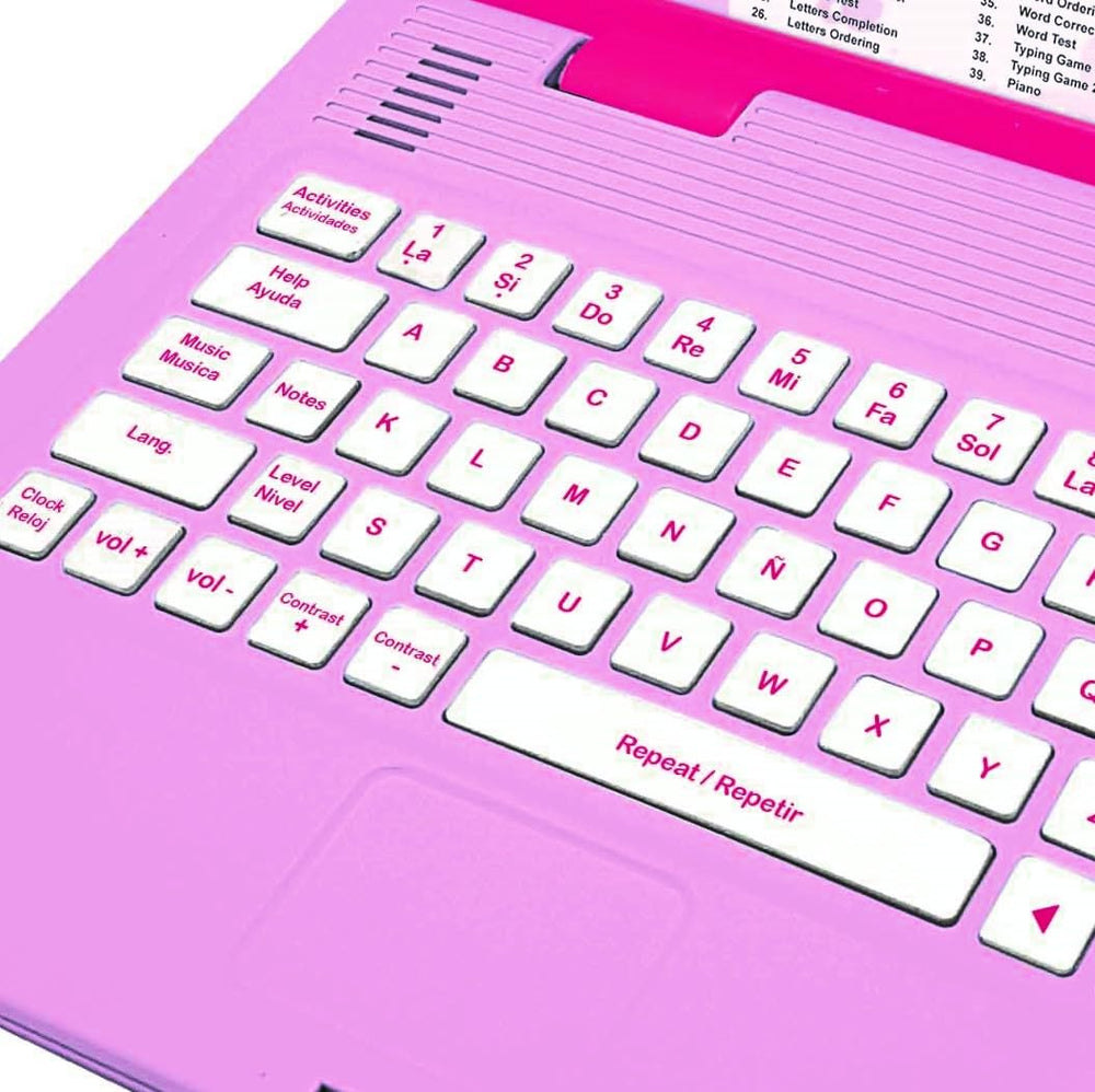 Lexibook Barbie bilingual laptop keyboard and mouse highlight interactive study