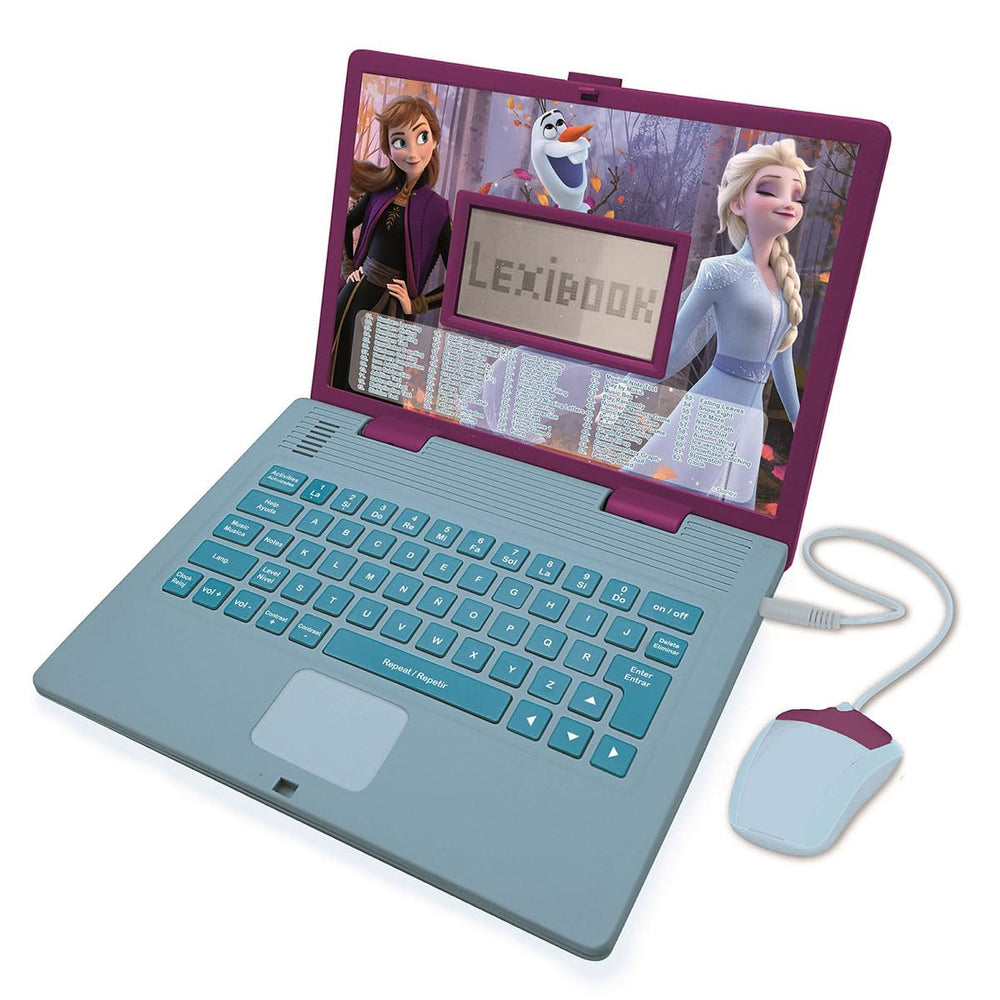 LEXiBOOK Disney Frozen 2 laptop front view for kid-friendly learning.