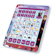 LEXiBOOK Disney Frozen tablet in quiz mode encouraging picture matching and early literacy