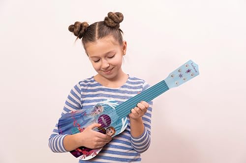 LEXiBOOK k200fz blue guitar shows durable plastic construction for kids