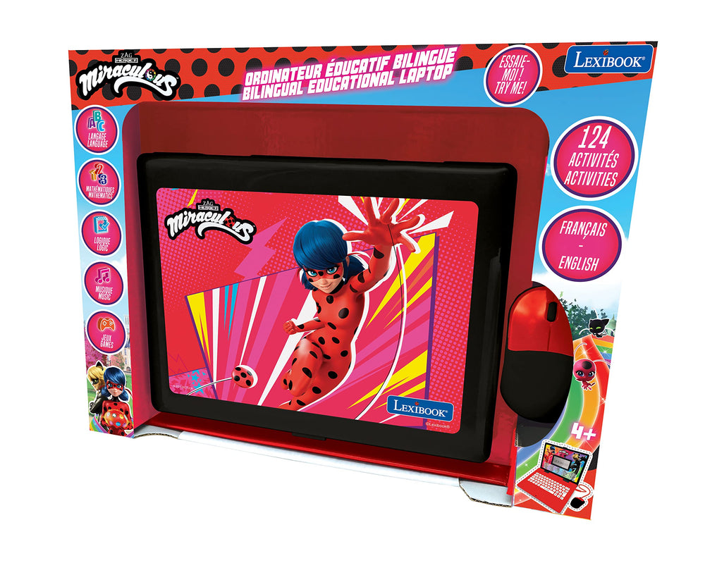 LEXiBOOK Miraculous LCD screen with engaging animations boosts attention.