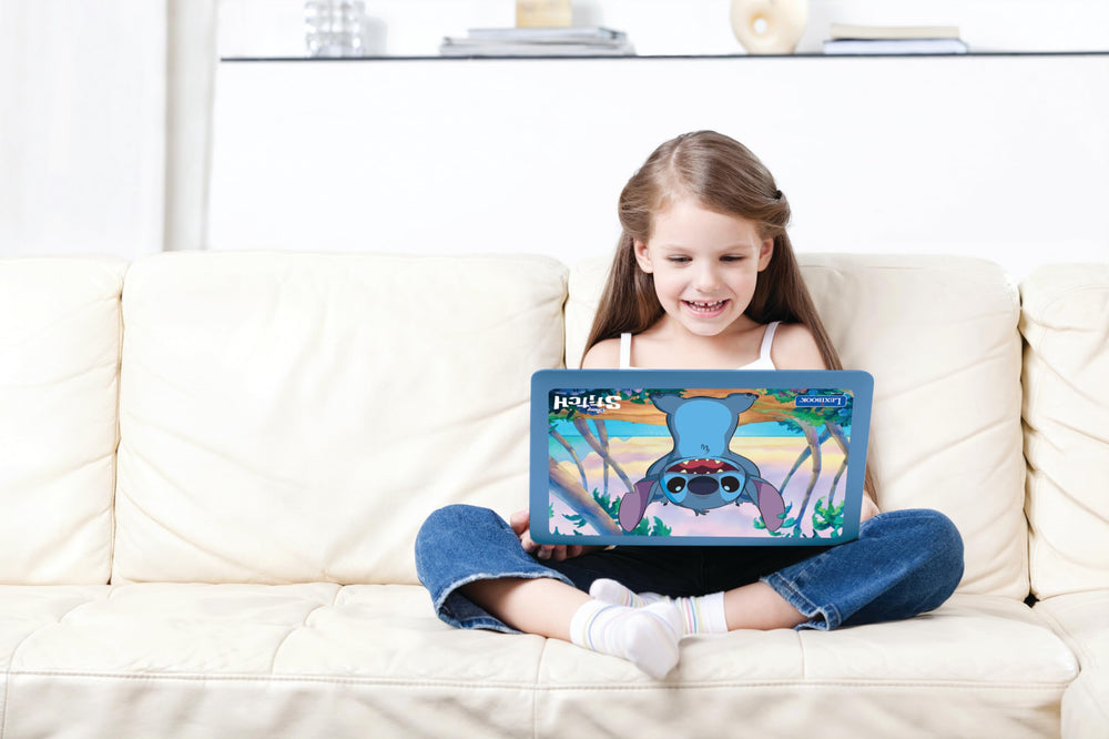 Lexibook Stitch laptop compact form demonstrates portable learning on the go