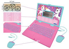 LEXiBOOK Unicorn Laptop screen with animations supports math and language exploration