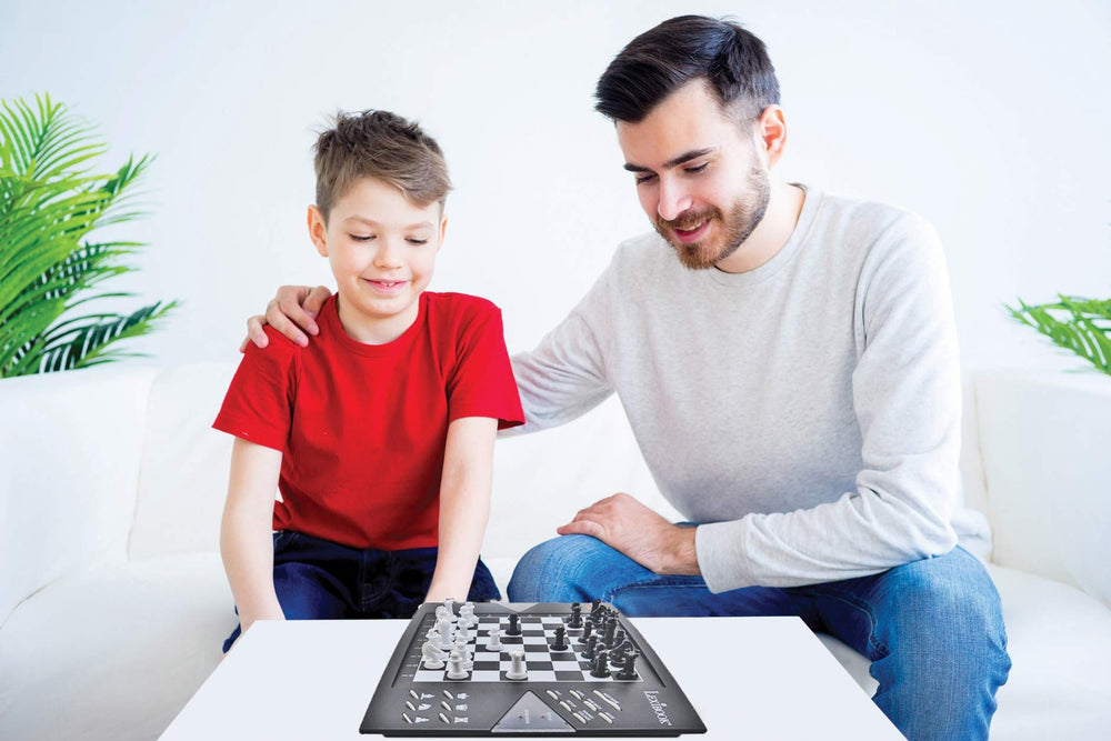 LEXiBOOK Chessman Elite solves mate in 5 moves to spark learning.