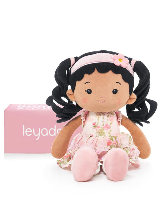 LeyaDoll soft baby doll front view shows ultra-soft fabric for comforting play.