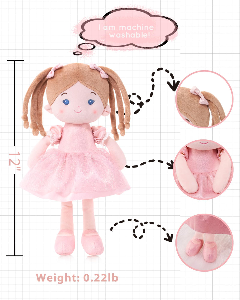 LeyaDoll 12-inch full-body doll ready for imaginative pretend play