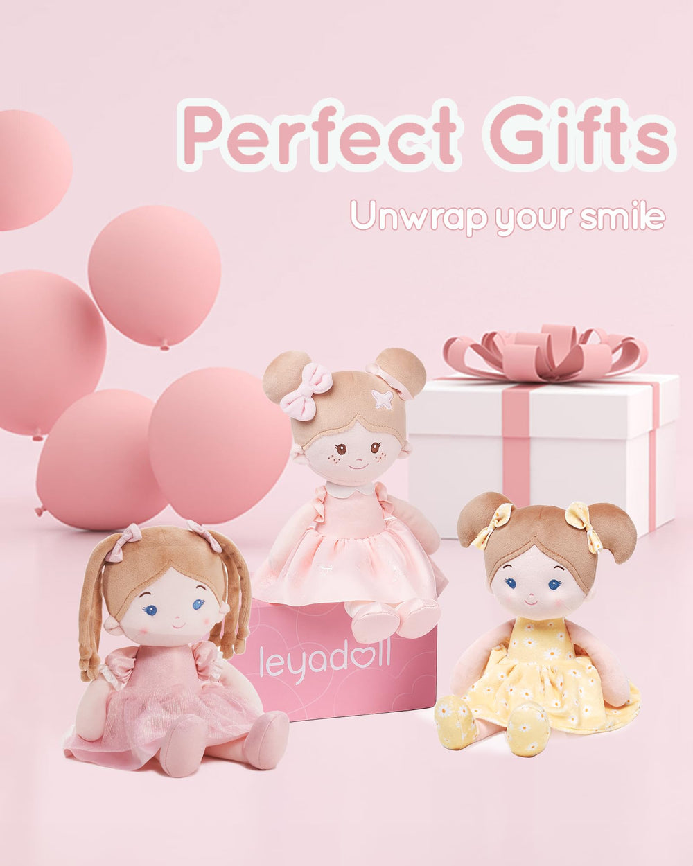 LeyaDoll pink gift box packaging signaling ready-to-gift