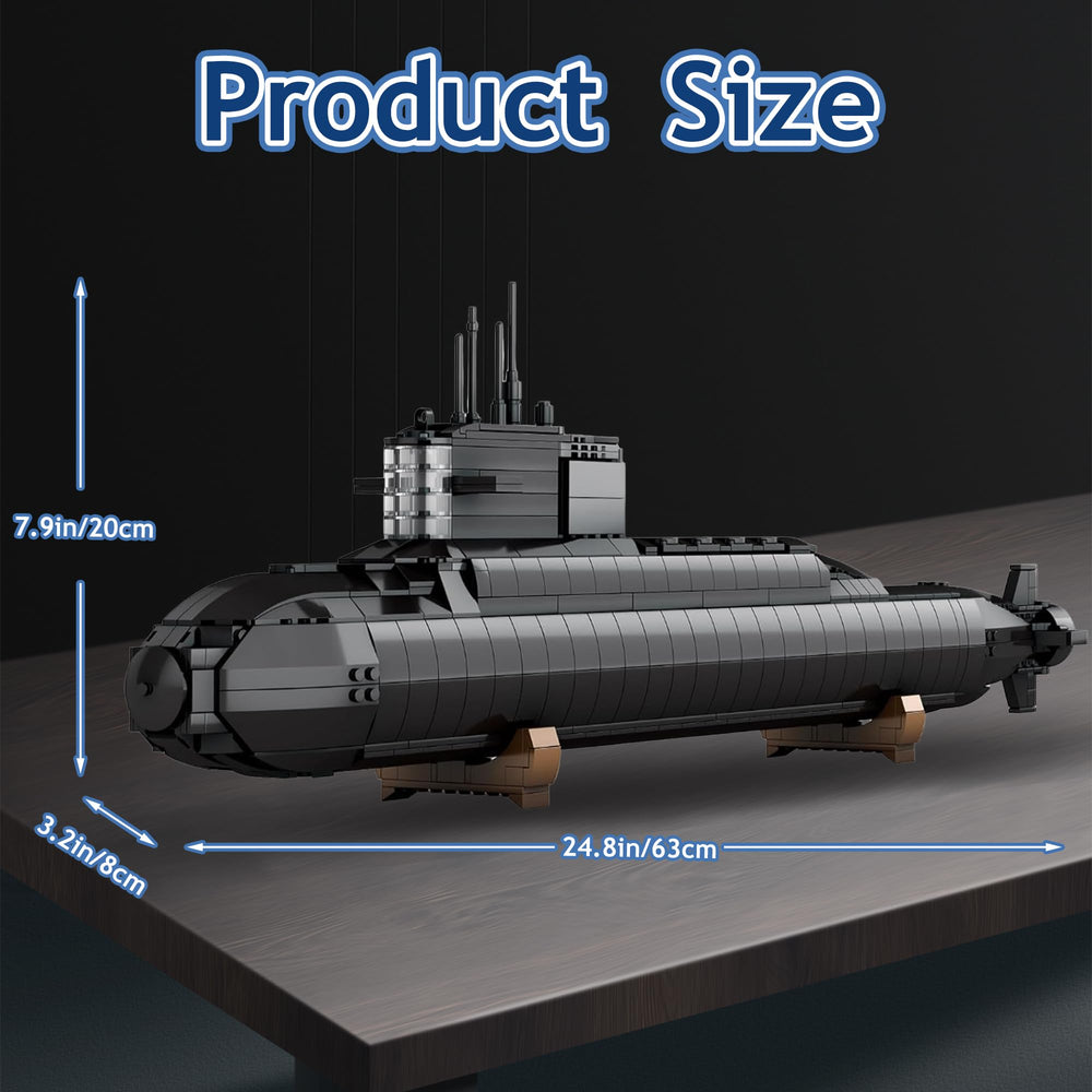Leyic nuclear submarine with lights showcases dramatic illumination for display