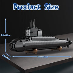 Leyic nuclear submarine with lights showcases dramatic illumination for display