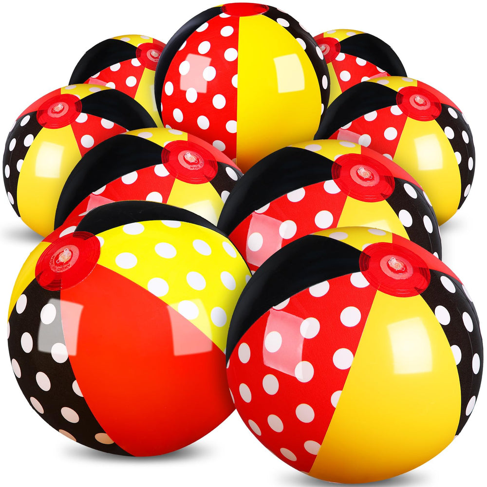 Leyndo beach ball 12-pack in red polka dots, ideal for pool parties and outdoor play
