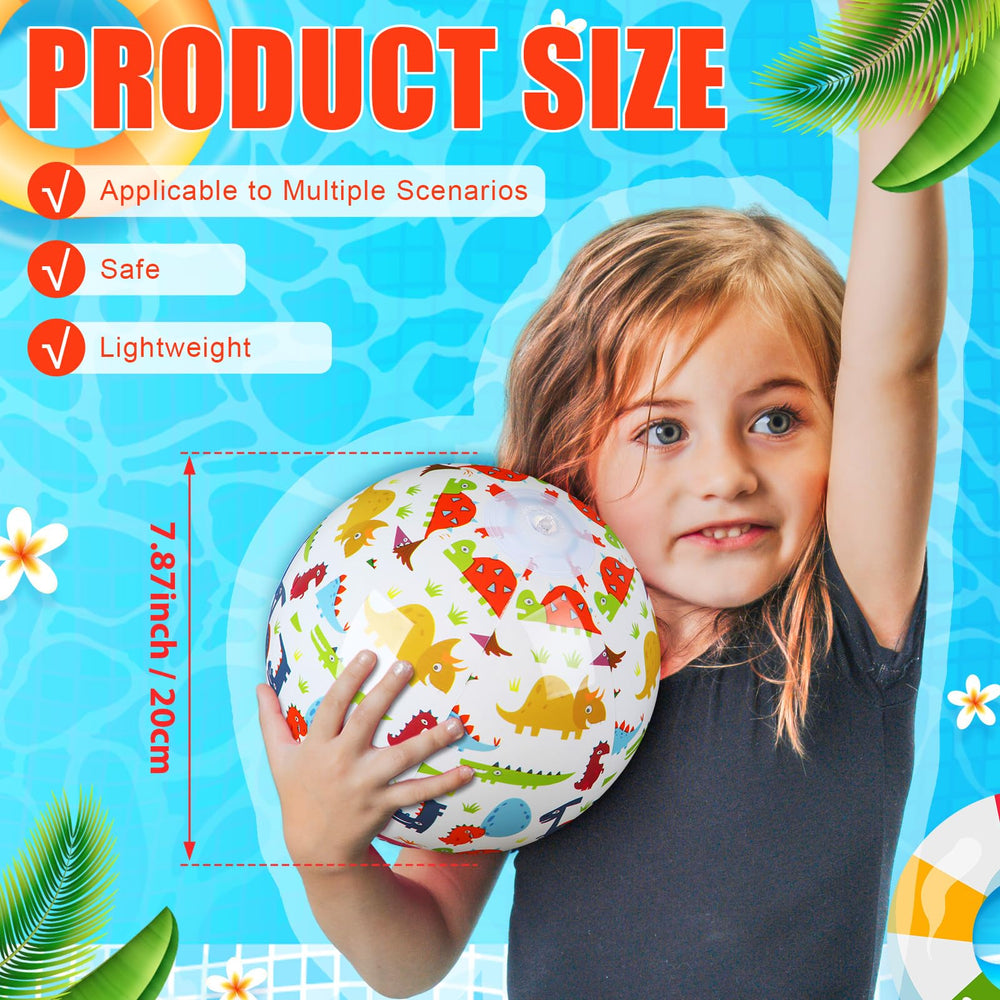 Leyndo colorful dinosaur pattern beach ball for bright beach parties.