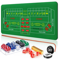 Leyndo craps tabletop mat provides a large, non-slip gaming surface for any table