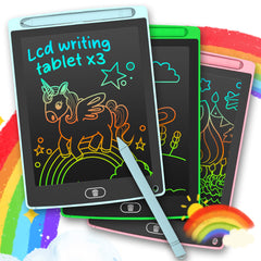 LEYAOYAO 3-pack LCD writing tablet in blue promotes mess-free doodling for kids