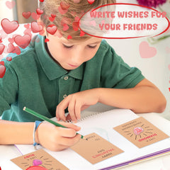 LFENYIGI classroom valentines exchange kit with cards and gems