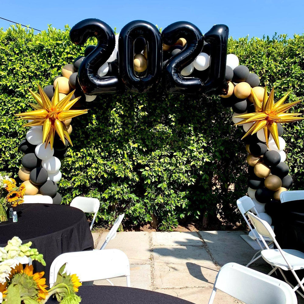 LHOAVWE black 60th birthday foil balloons ideal for photo-worthy walls
