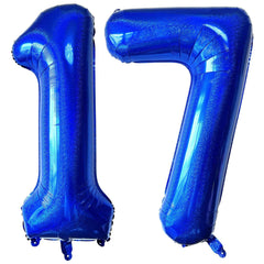 LHOAVWE Blue 17-number balloon 40-inch backdrop for standout birthday photos