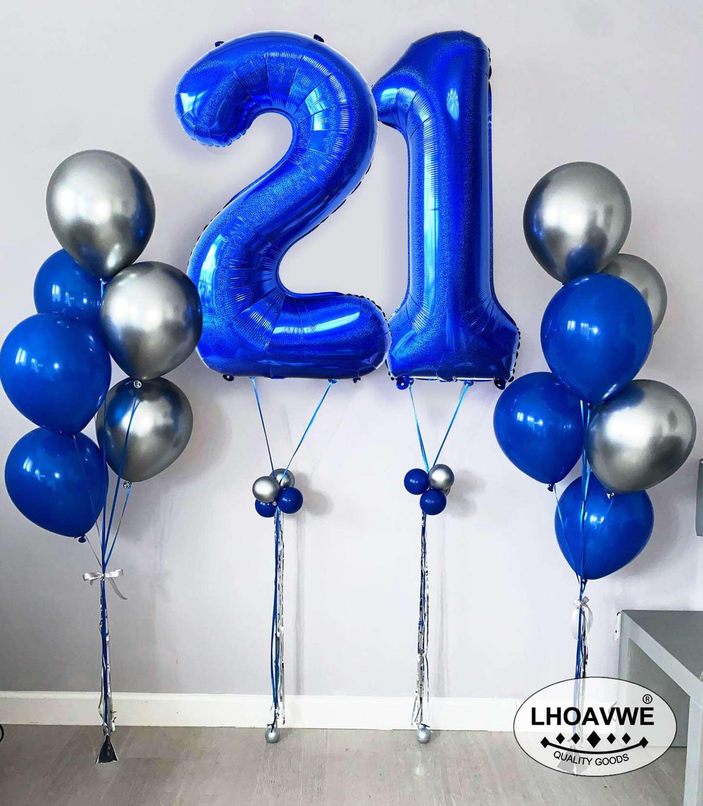 LHOAVWE Blue 17-number balloon clean finish ideal for stable décor