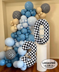 LHOAVWE Checkered balloons offer easy DIY decor with other balloons.
