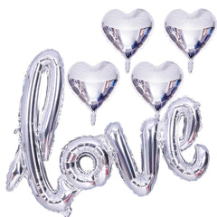 LHOAVWE silver love balloons 40x24 inches for eye-catching Valentine decor