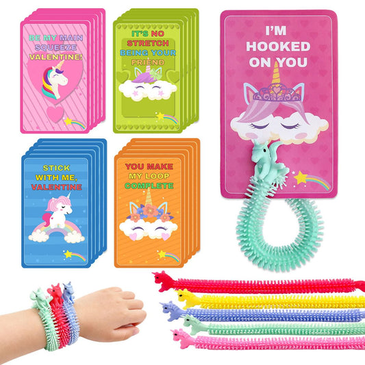 LIANORIST valentines cards for kids with unicorn stringsβeasy classroom activity.