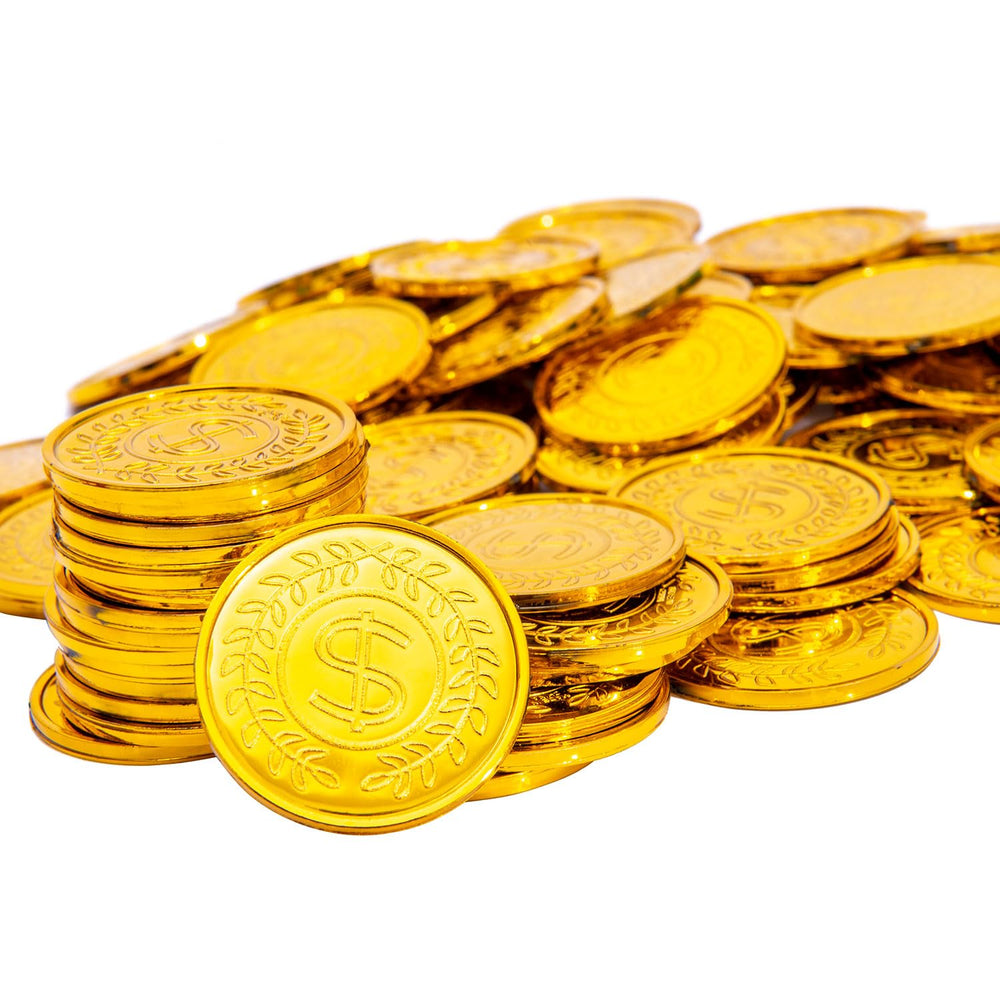 Liatunou pirate gold coins pack for treasure hunts and party games