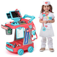 Liberry Doctor Kit cart full setup for immersive pretend medical play