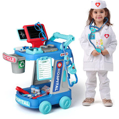 Liberry doctor kit cart green with sounds for imaginative role play.