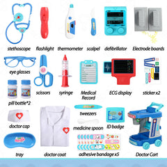 Liberry doctor kit features anti-slip wheels for stable cart play.