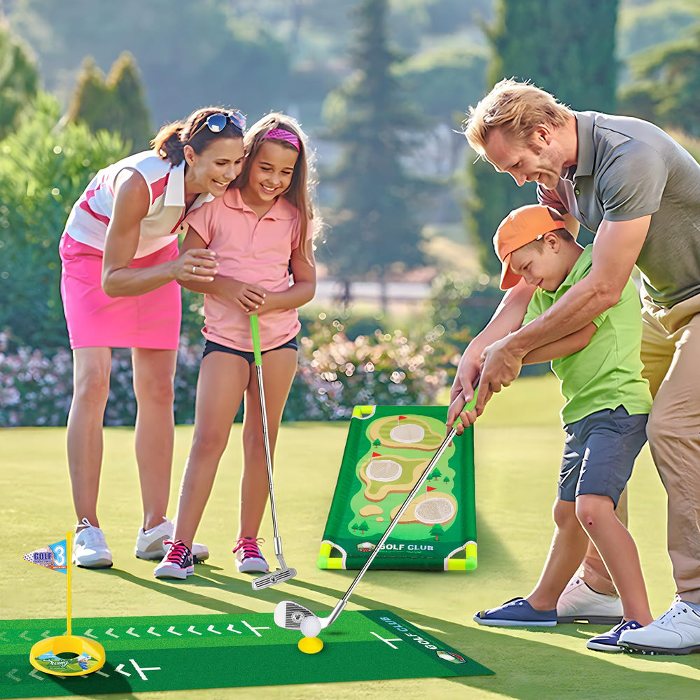 Liberry golf balls included for safe, repeatable practice in any setting.