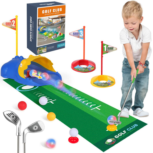 Liberry Kids Golf Set with automatic ball returner for interactive indoor and outdoor play.