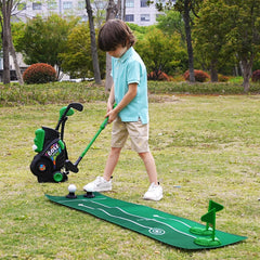 Liberry toddler golf cart side view shows a stylish, portable design