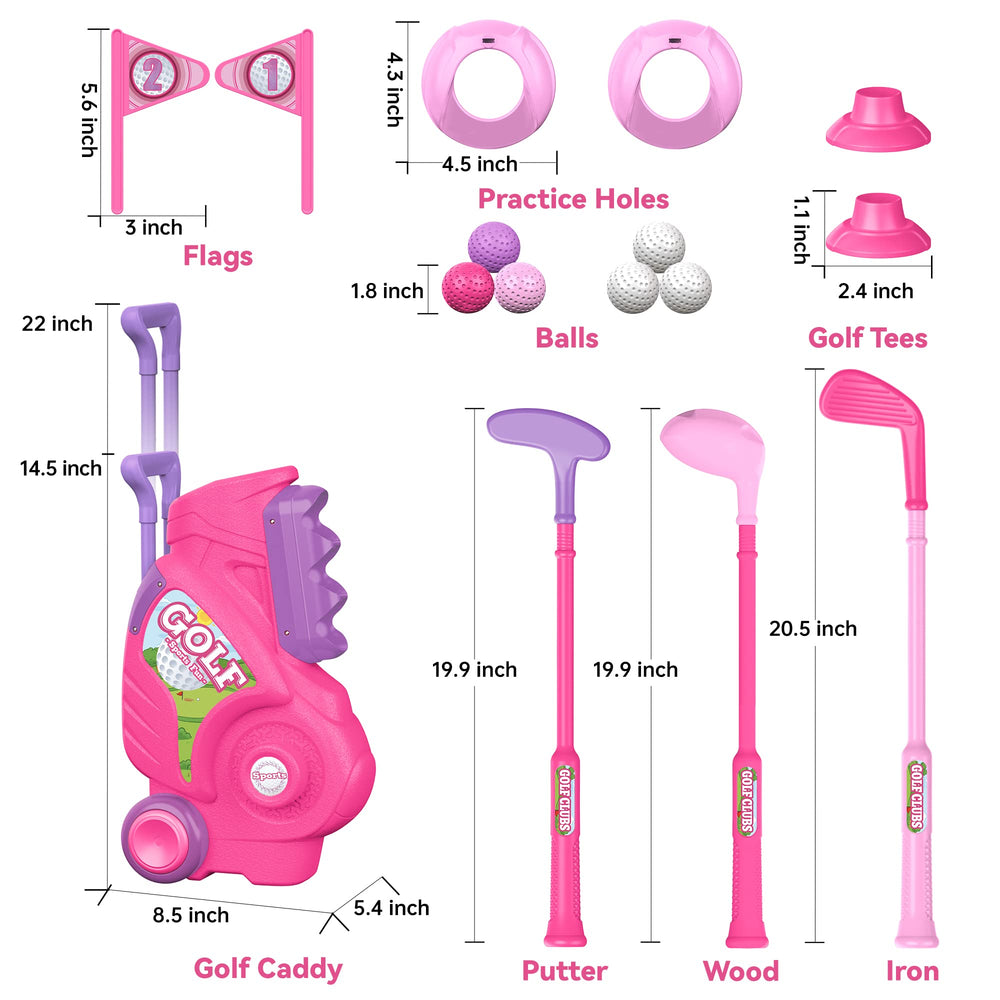 Liberry wood style golf club pink provides authentic club appearance.