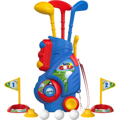 Liberry toddler golf cart with retractable handle for easy indoor or outdoor play.