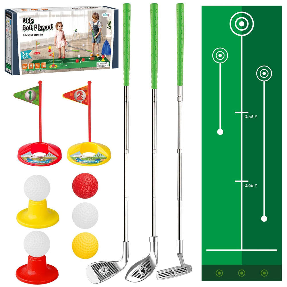Liberry toddler golf set retractable clubs for small hands, easy grip and safe play.