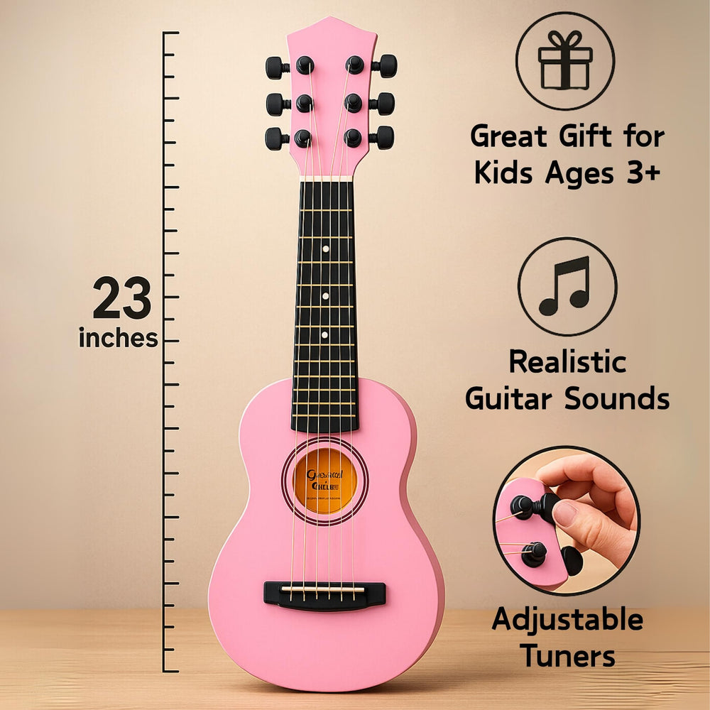 Liberty Imports pink 23-inch guitar with pick included