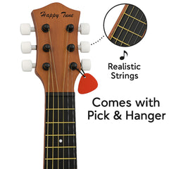 Liberty Imports 23-inch kids guitar back view in brown, compact design.