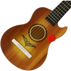 Liberty Imports 23-inch kids guitar side view in brown, easy to hold.