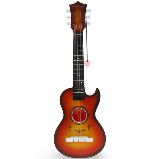 Liberty Imports 23-inch kids guitar front view shows a bright cherry sunburst finish ideal for beginners.