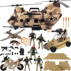 Liberty Imports 26-piece army men helicopter, a centerpiece for imaginative play and base-loading missions.