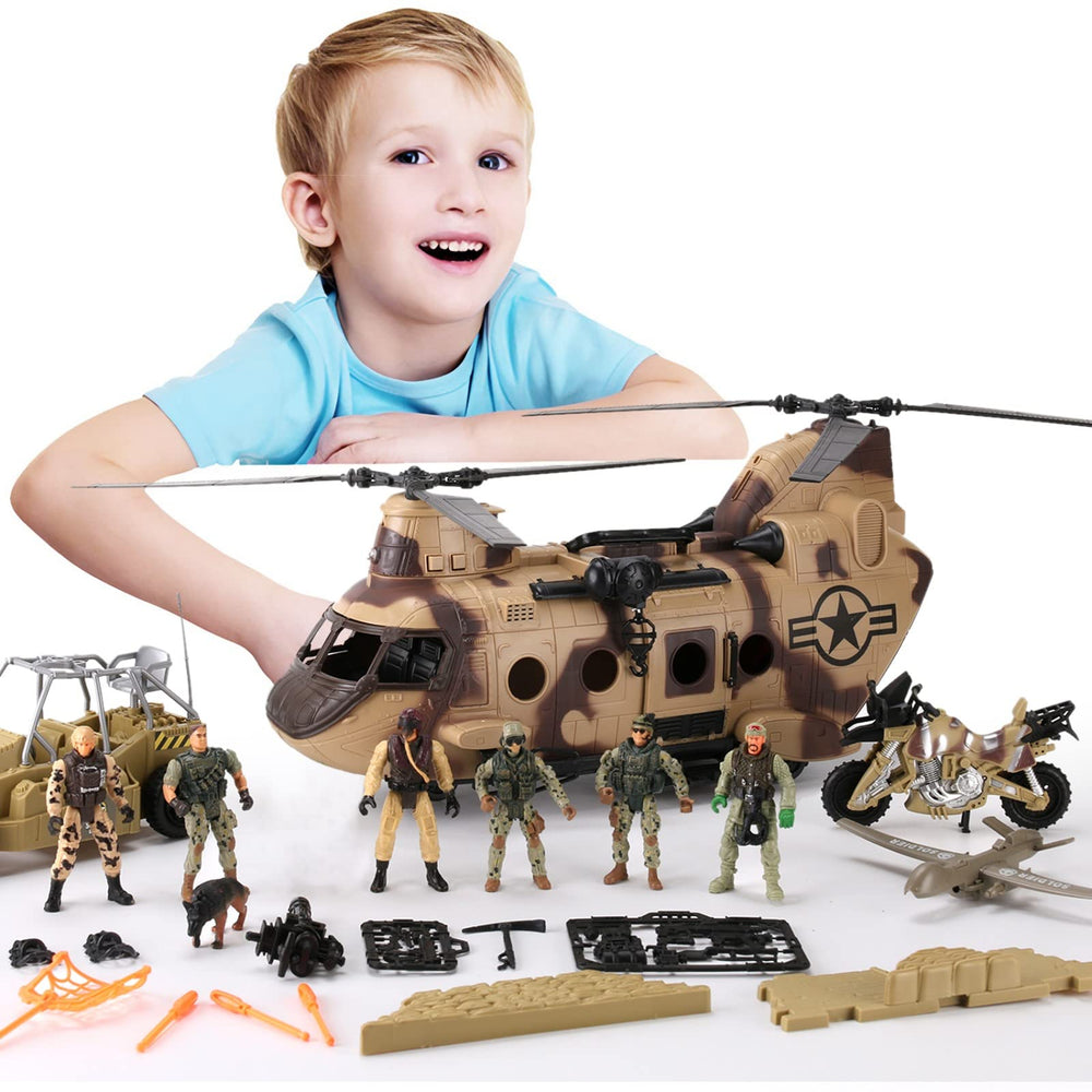 Liberty Imports 4-inch poseable soldiers for varied poses and vehicle fits.
