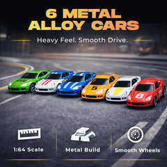 Liberty Imports six diecast cars included for immediate racing action