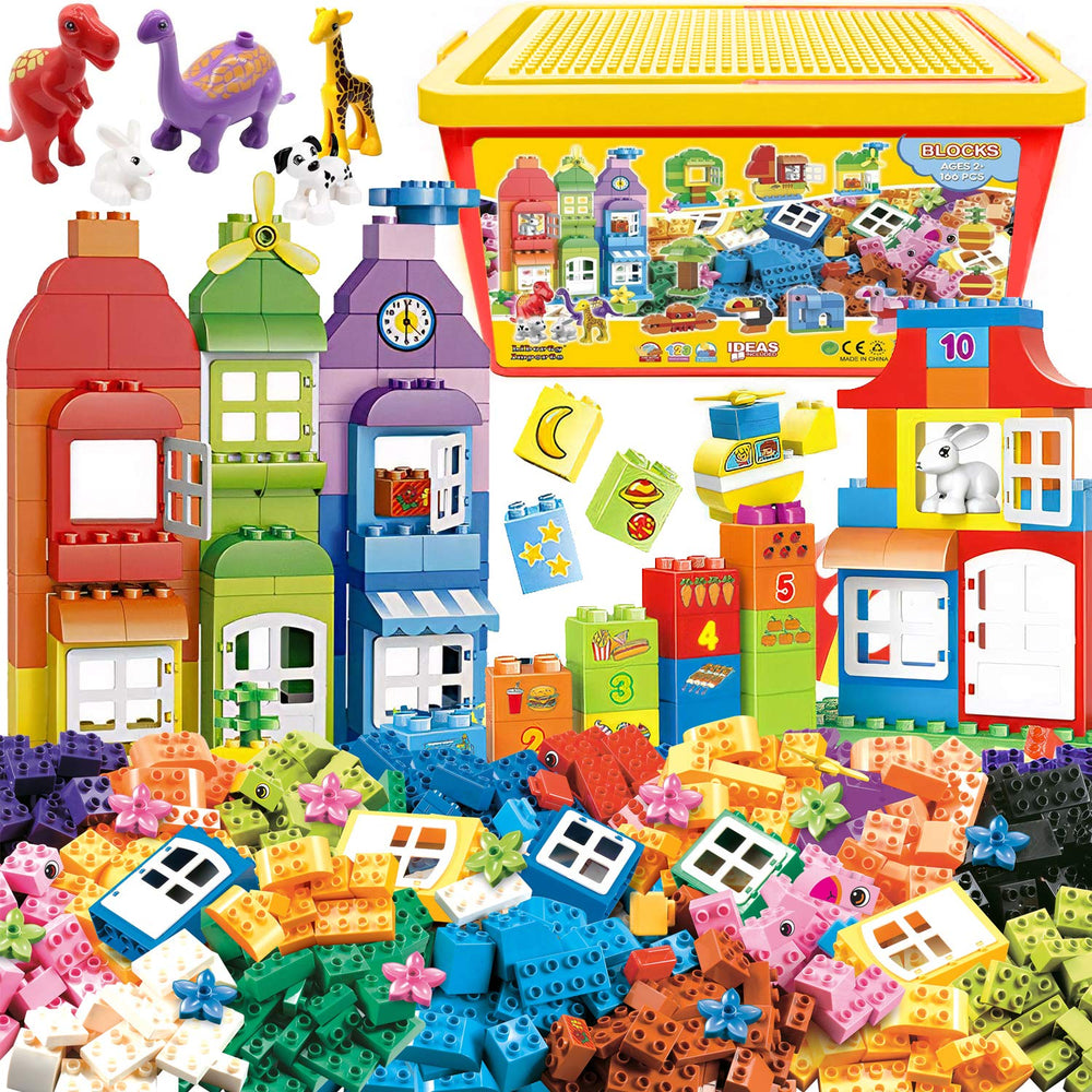 Liberty Imports big building blocks with storage bucket for tidy, imaginative play.