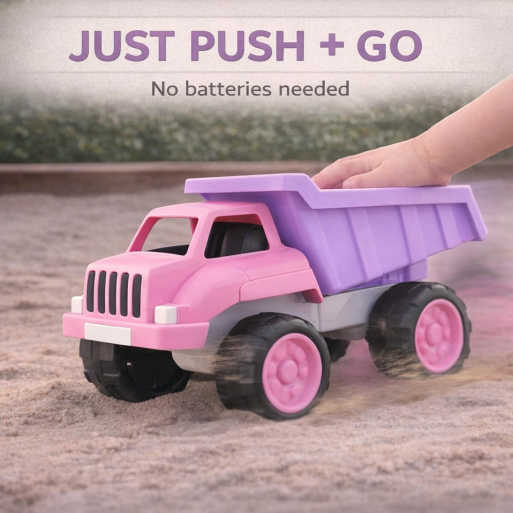 Liberty Imports pink dump truck backyard toy for safe, durable outdoor adventures.