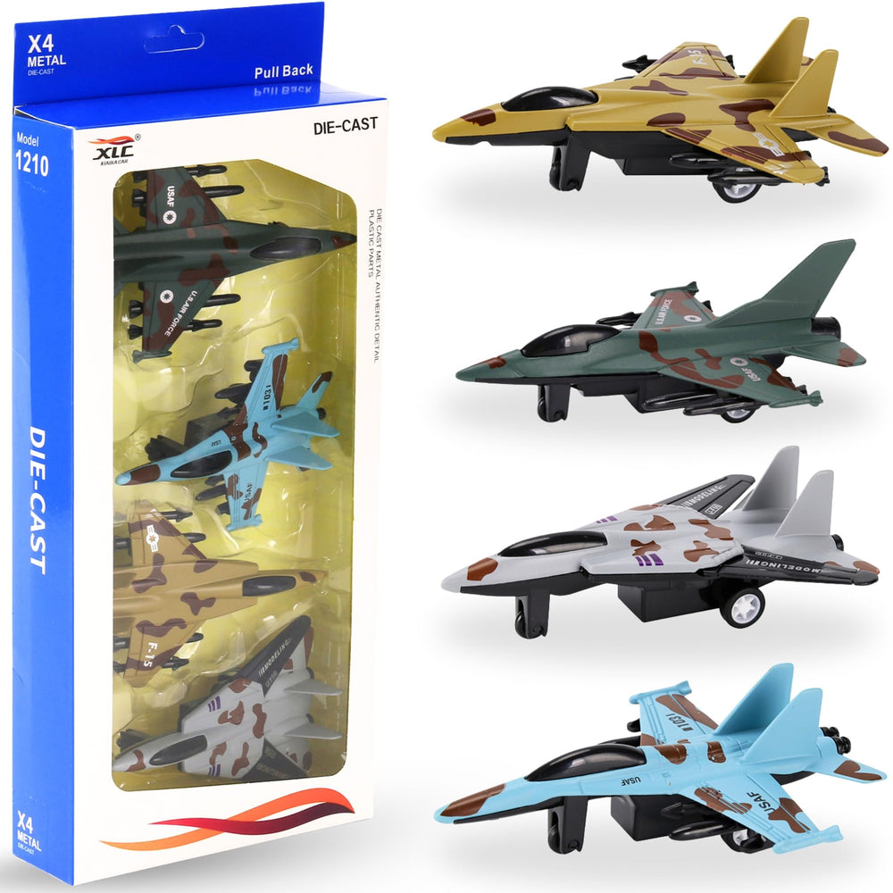 Liberty Imports diecast fighter jets four-pack for imaginative play and display