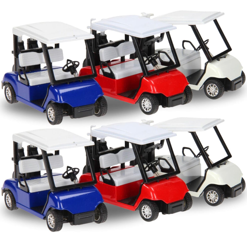 Liberty Imports 1:20 scale diecast golf cart with bags and clubs, ideal for desk decor and gifts