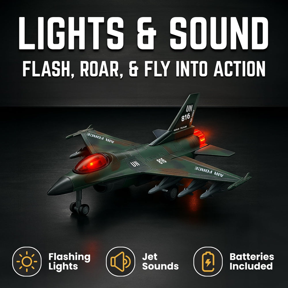 Liberty Imports diecast jet top view reveals detailed wings and insignia.