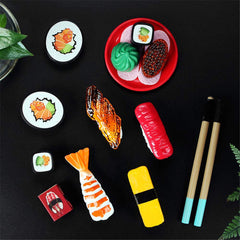 Liberty Imports ebi shrimp sushi piece adds vibrant color to pretend meals.