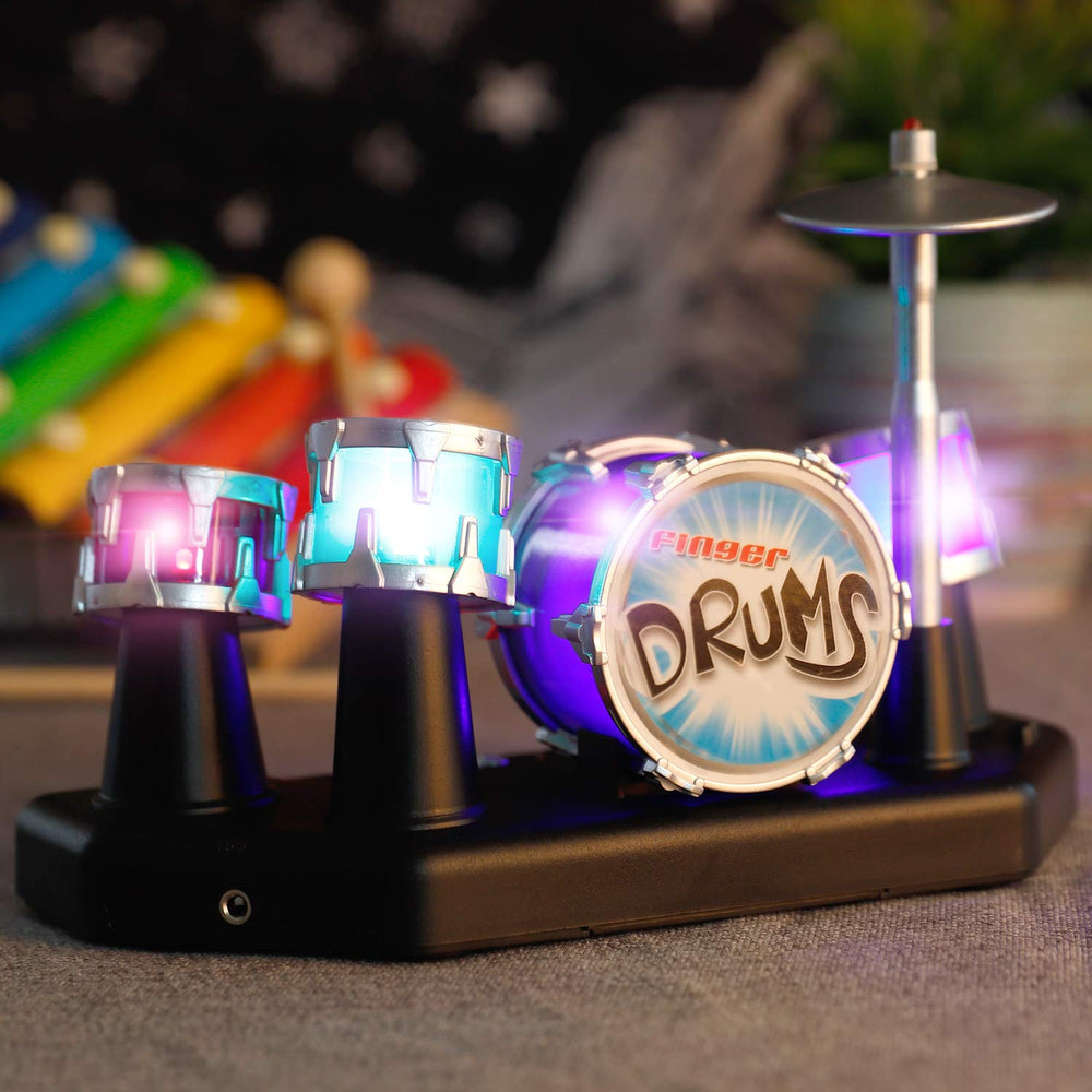 Liberty Imports Finger Drum Set powered by three AAA batteries for portable play