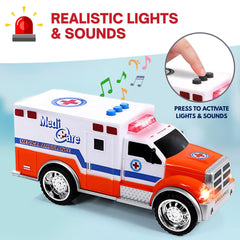 Liberty Imports fire truck vehicle featuring extendable ladder for interactive rescue play