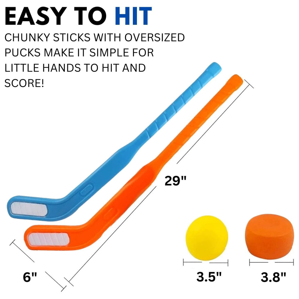 Liberty Imports floor hockey balls oversized for smooth, light-contact fun.